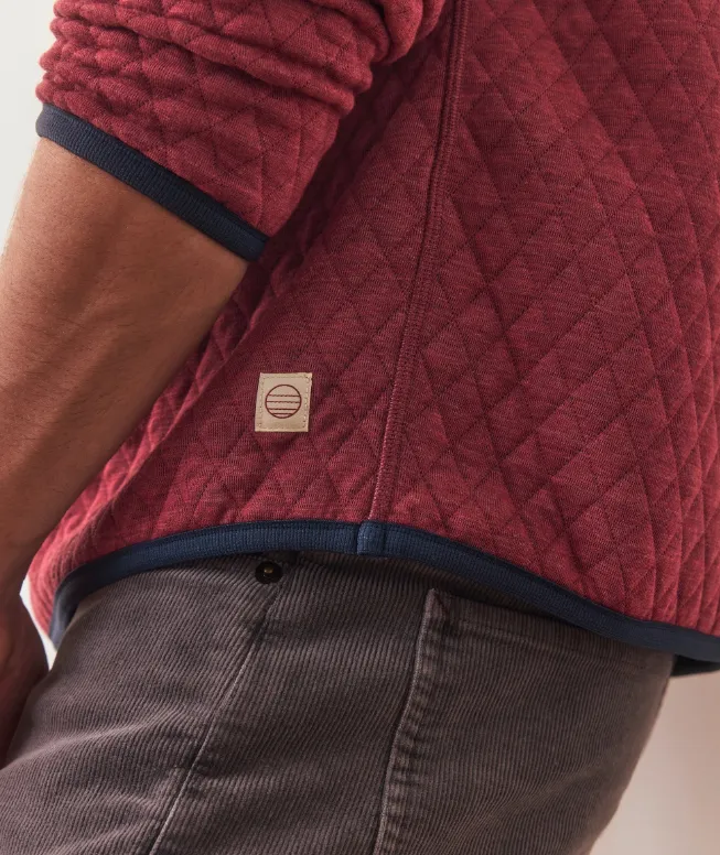 Marine Layer Corbet Reversible Pullover in Burgundy/Navy