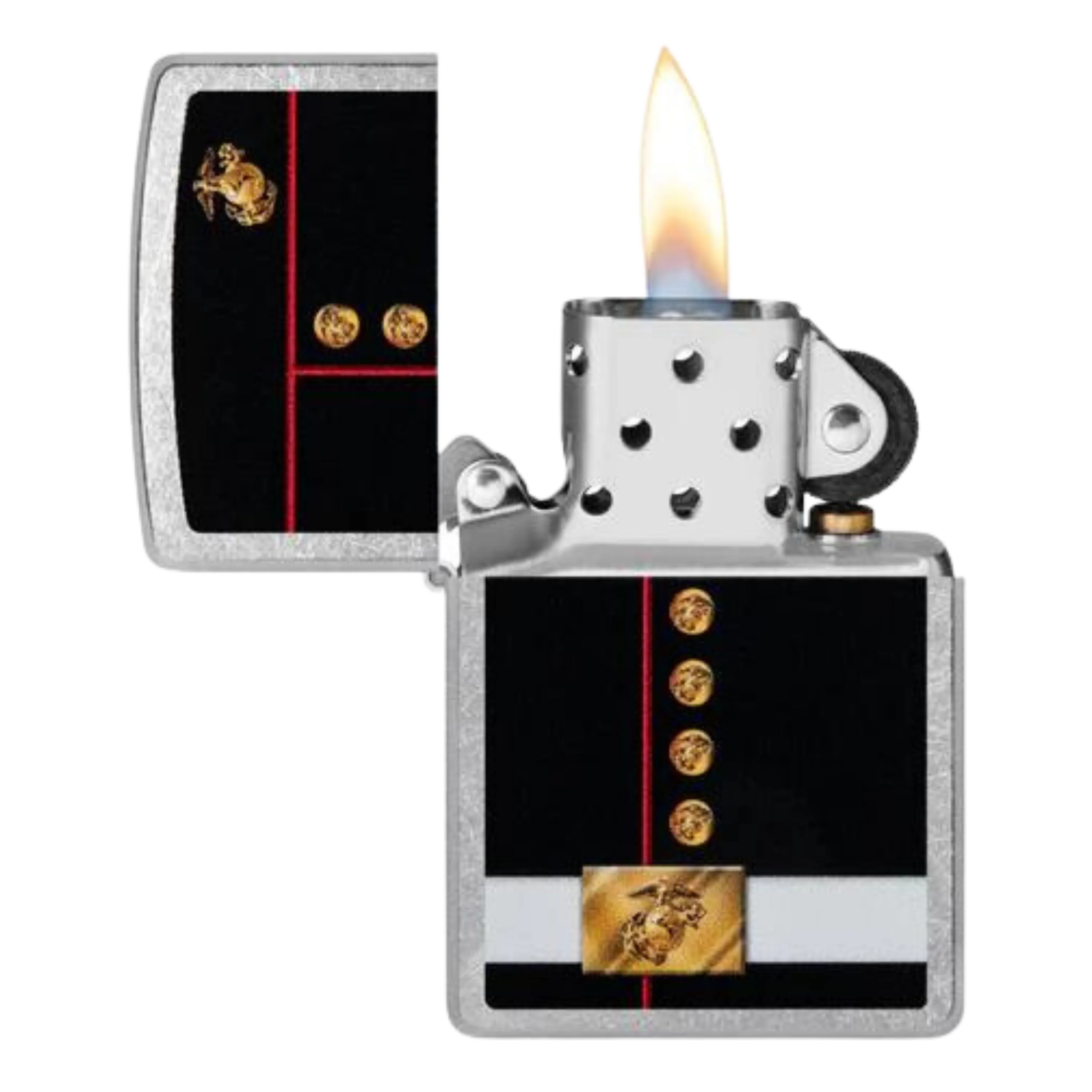 Marines Uniform Street Chrome Color Logo Zippo