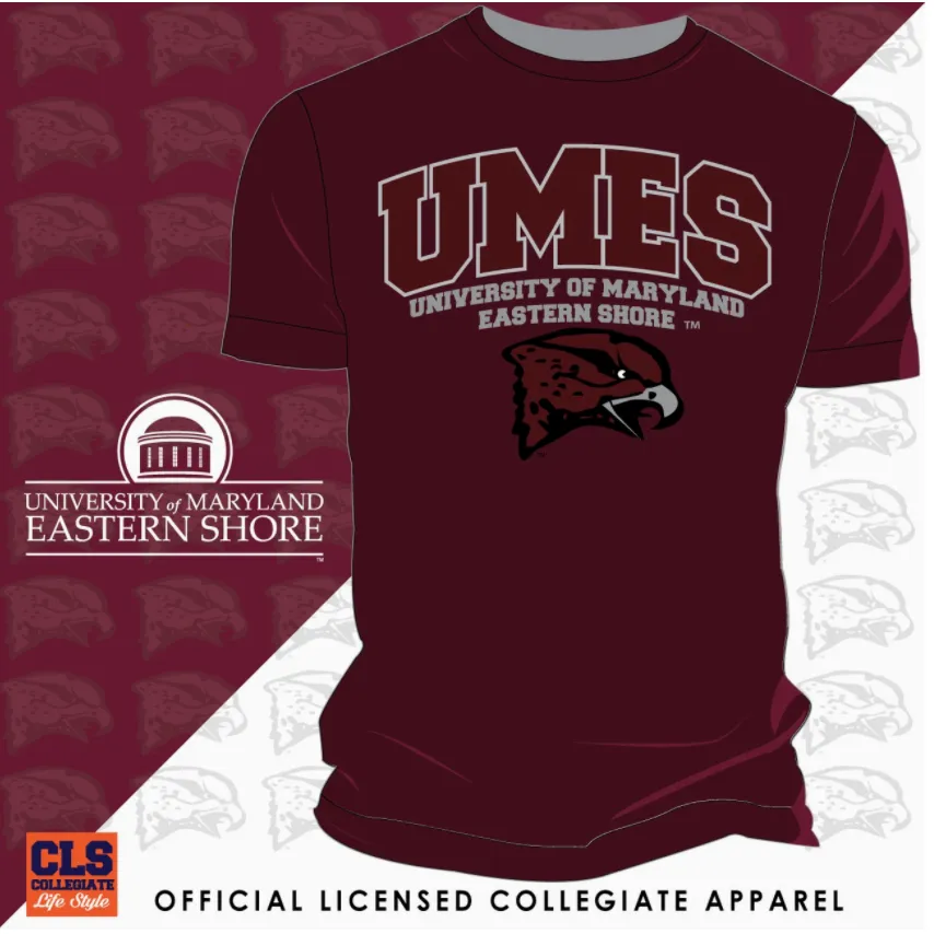 Maryland Eastern Shore | UMES |  ARCH LOGO Maroon Unisex Tees (DK)