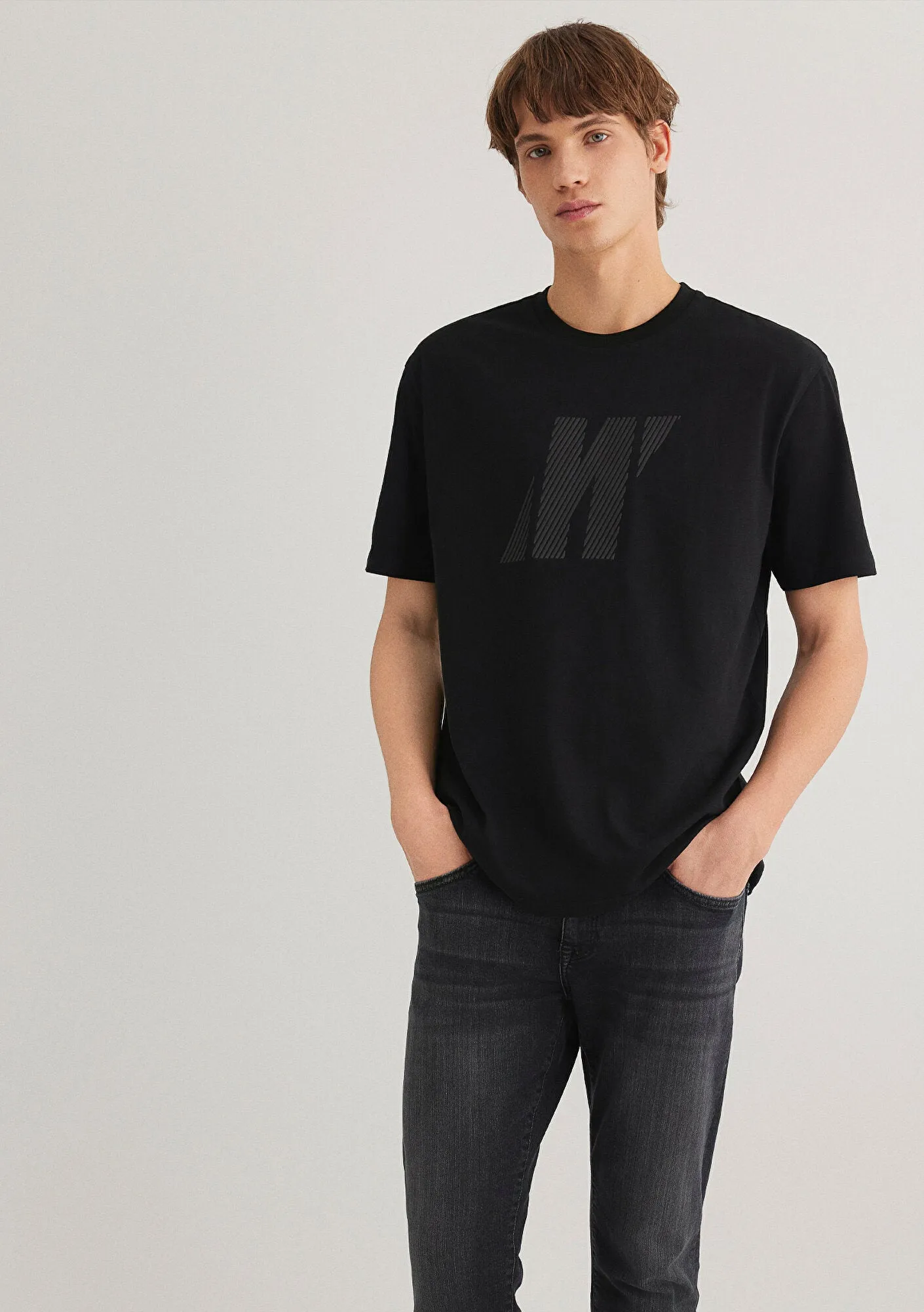 Mavi Pro Logo Printed Black T-Shirt