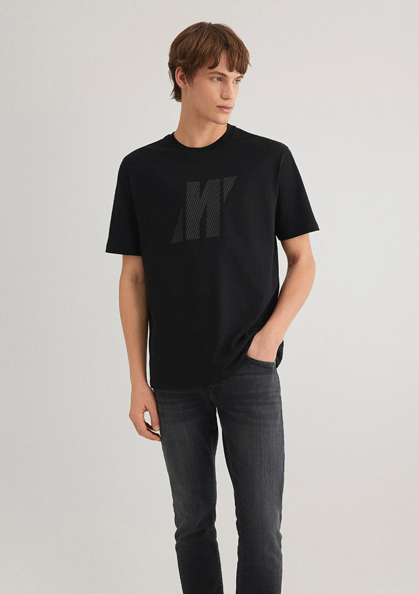 Mavi Pro Logo Printed Black T-Shirt