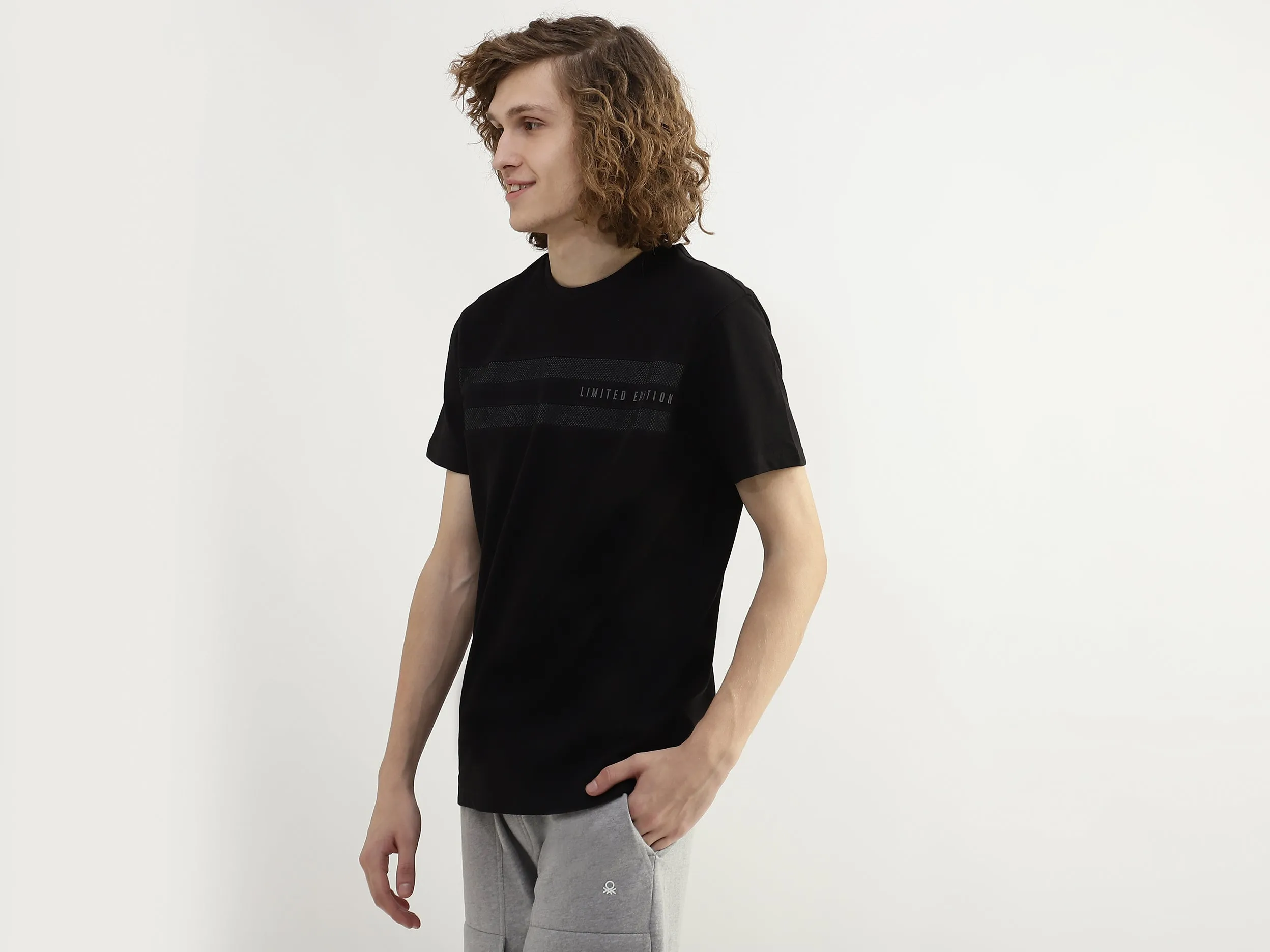 Men Textured Round Neck T-shirt