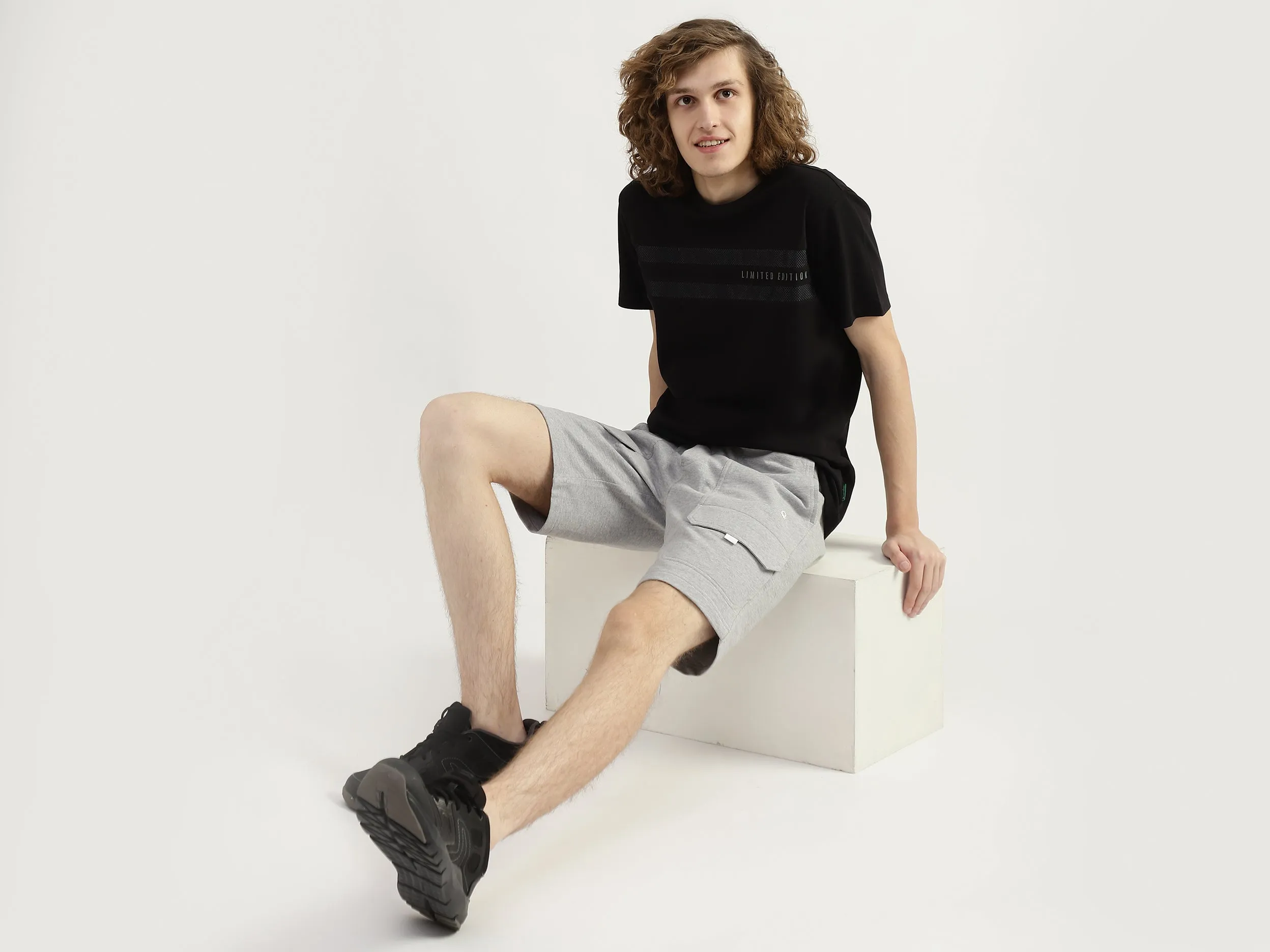 Men Textured Round Neck T-shirt