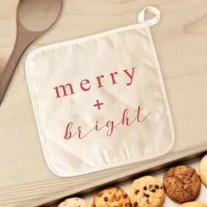Merry   Bright Script - Cotton Pot Holder