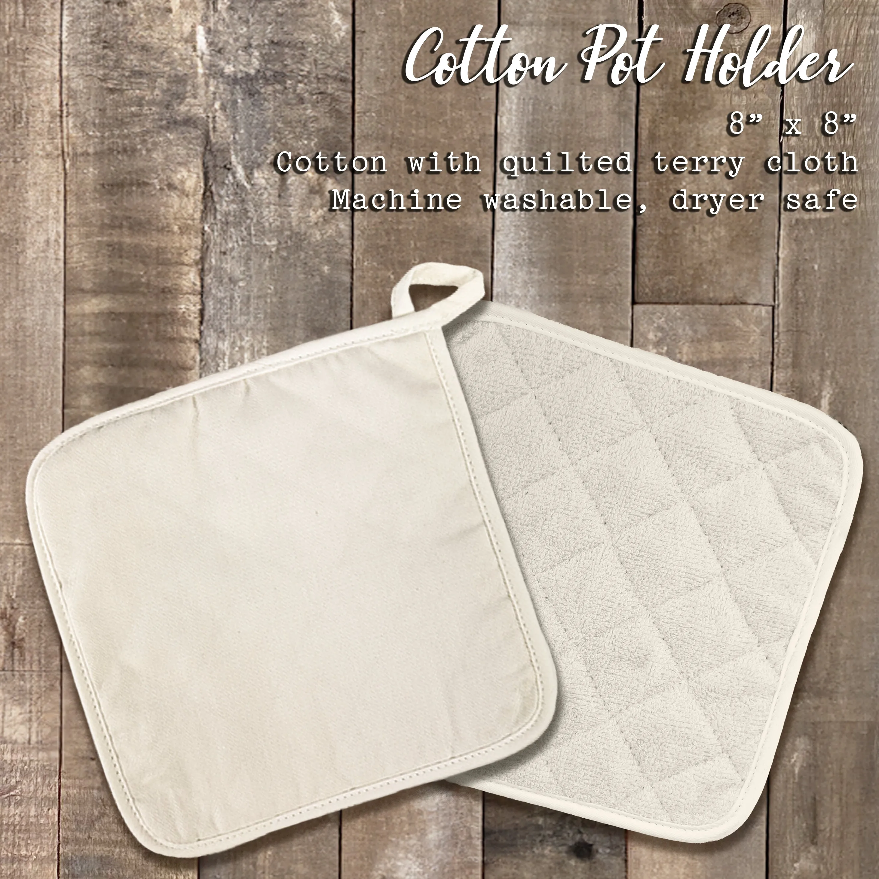 Merry   Bright Script - Cotton Pot Holder