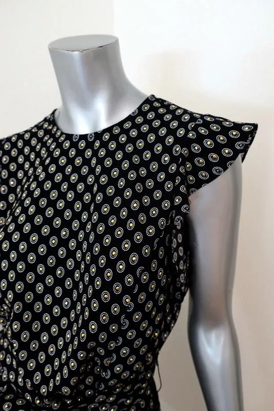 MICHAEL Michael Kors Dress Black/Gold Studded Medallion Crepe Size Small NEW