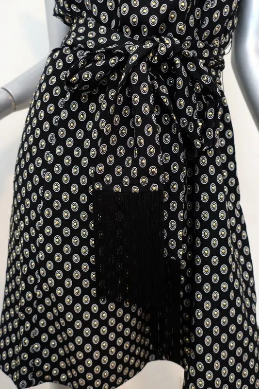 MICHAEL Michael Kors Dress Black/Gold Studded Medallion Crepe Size Small NEW