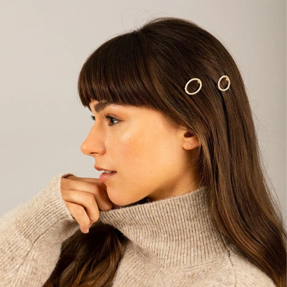 Mini Crystal Oval Hair Clip