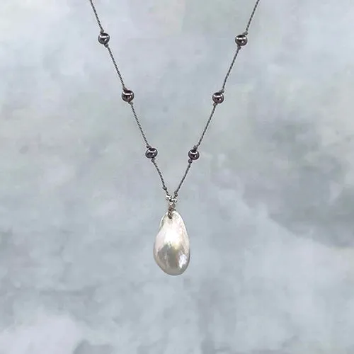 Montauk Breeze Pearl Teardrop Necklace
