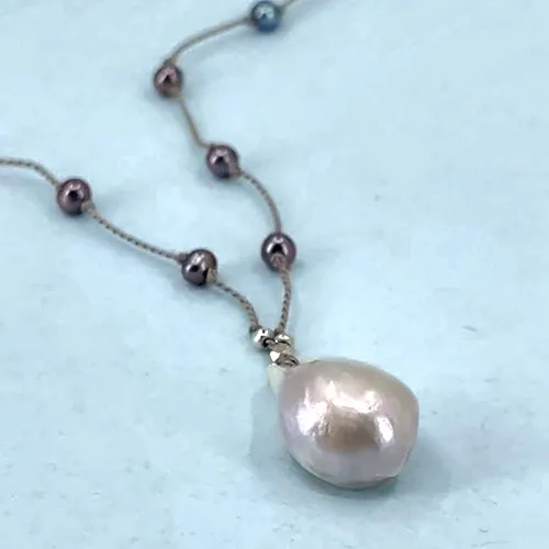 Montauk Breeze Pearl Teardrop Necklace