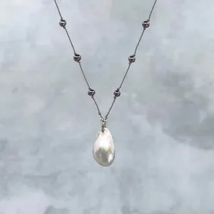 Montauk Breeze Pearl Teardrop Necklace