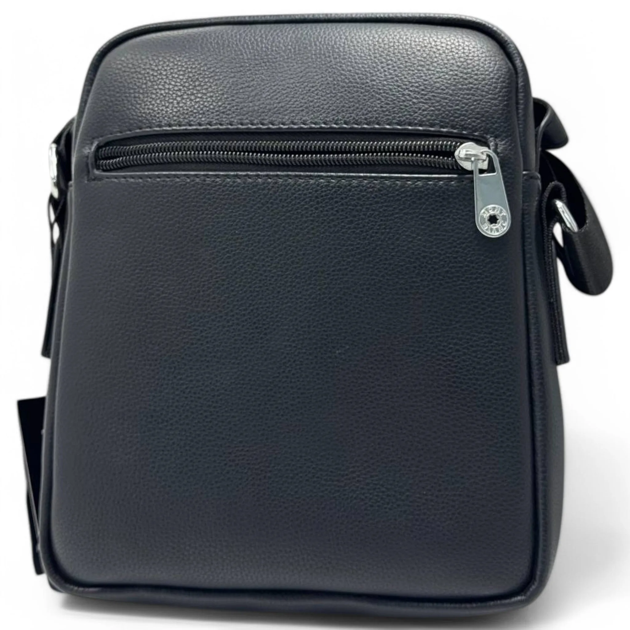Montblanc Black Leather Crossbody Bag with Front Zip Pocket