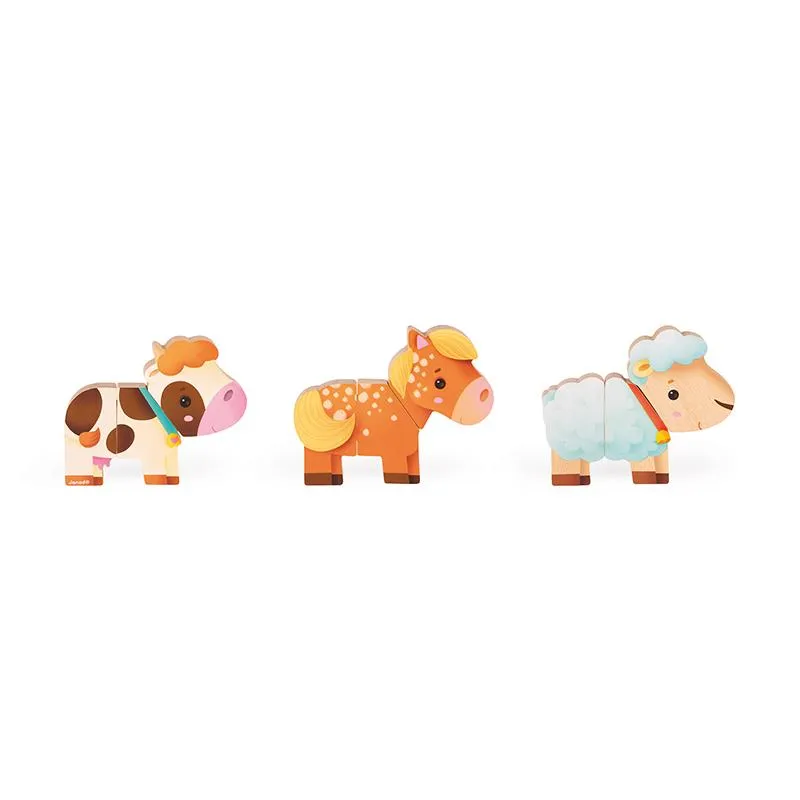 Montessori Wooden Toy | Funny Farm Animal Magnets Set | Puzzles & Games