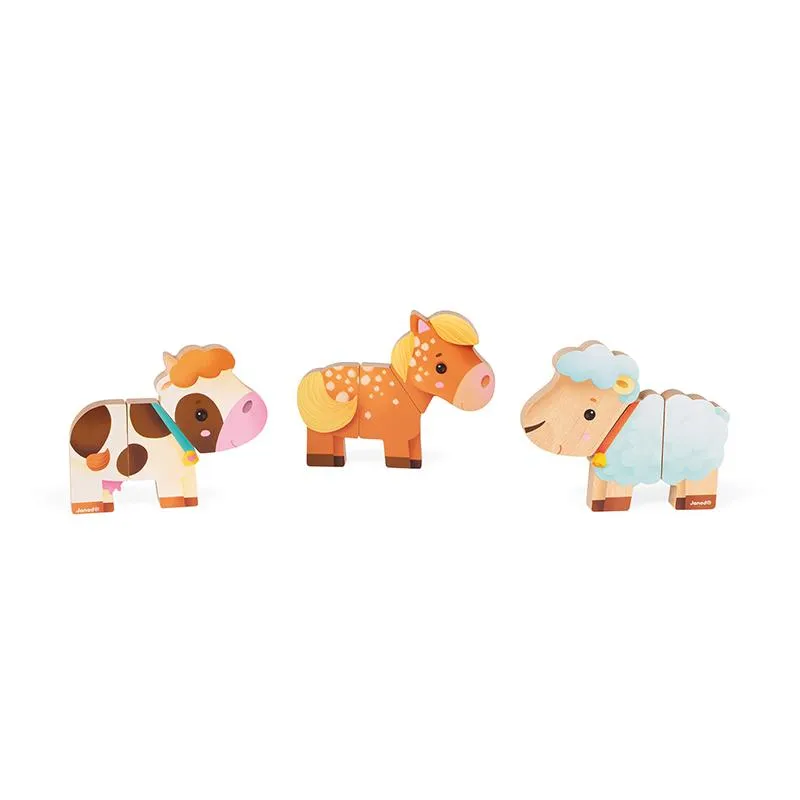 Montessori Wooden Toy | Funny Farm Animal Magnets Set | Puzzles & Games