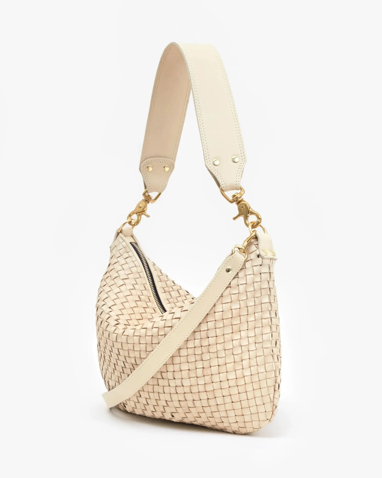 Moyen Messenger in Woven  Checker-Cream