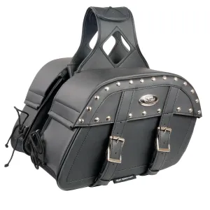 MP8330 Black Medium Zip-Off PVC Studded Throw Over Saddlebags