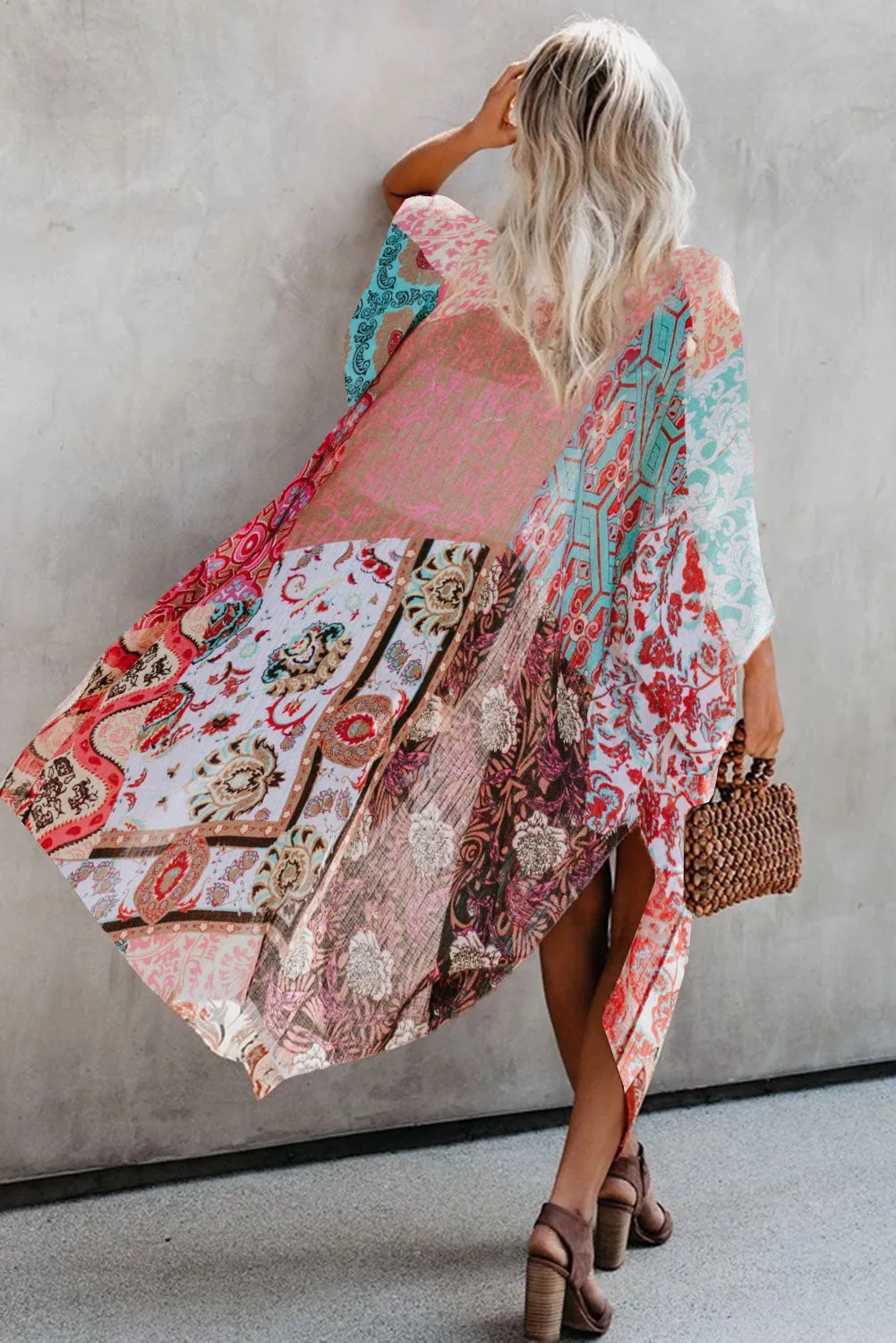 Multicolor Bohemian Floral Kimono