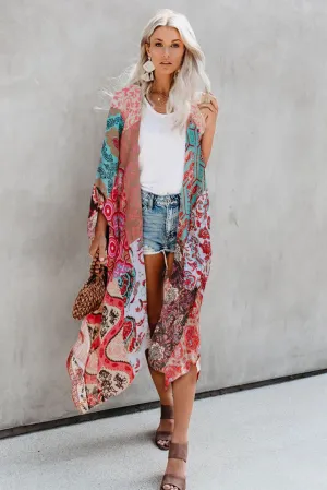 Multicolor Bohemian Floral Kimono