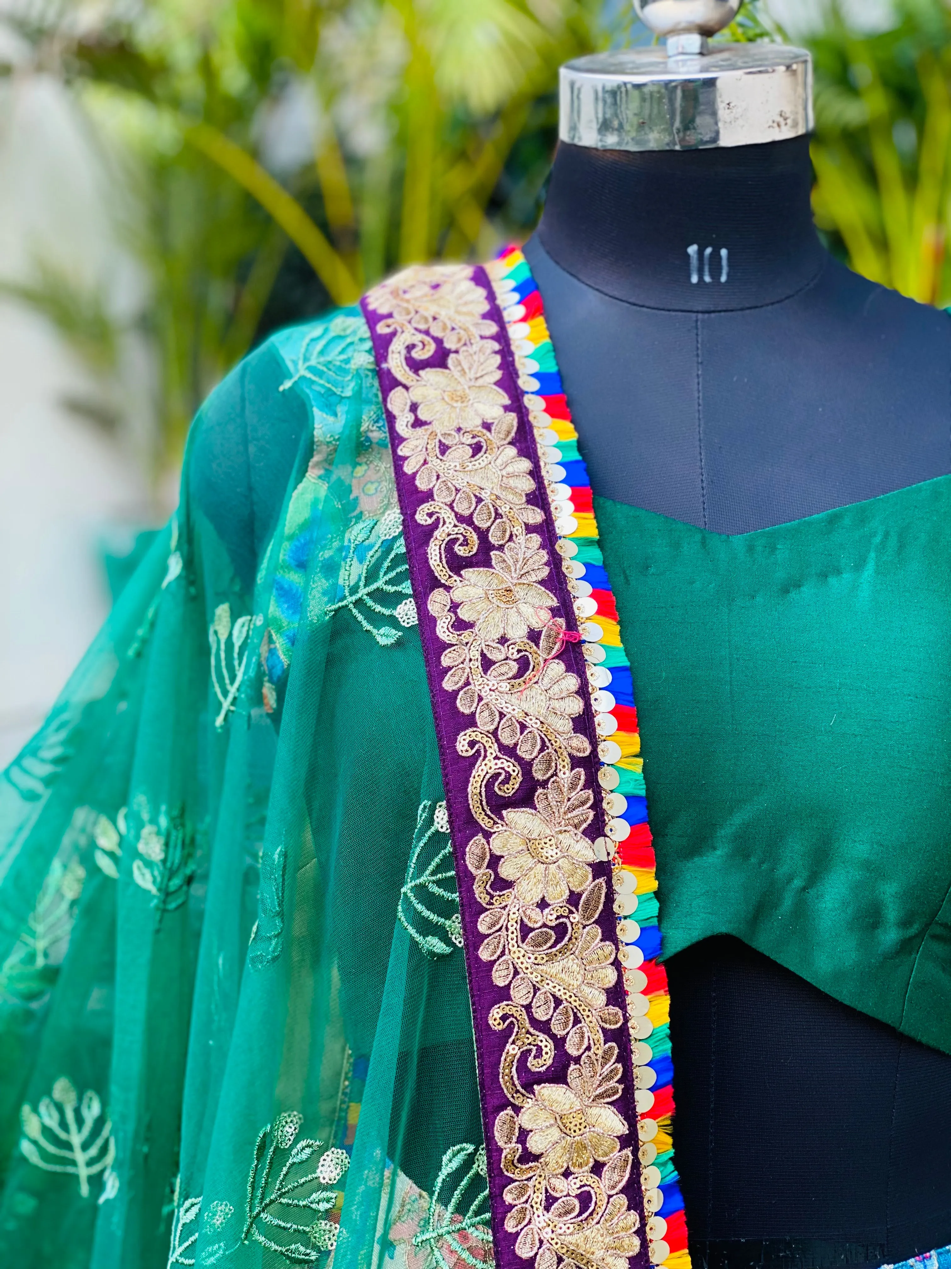 Multicolored Silk Lehenga