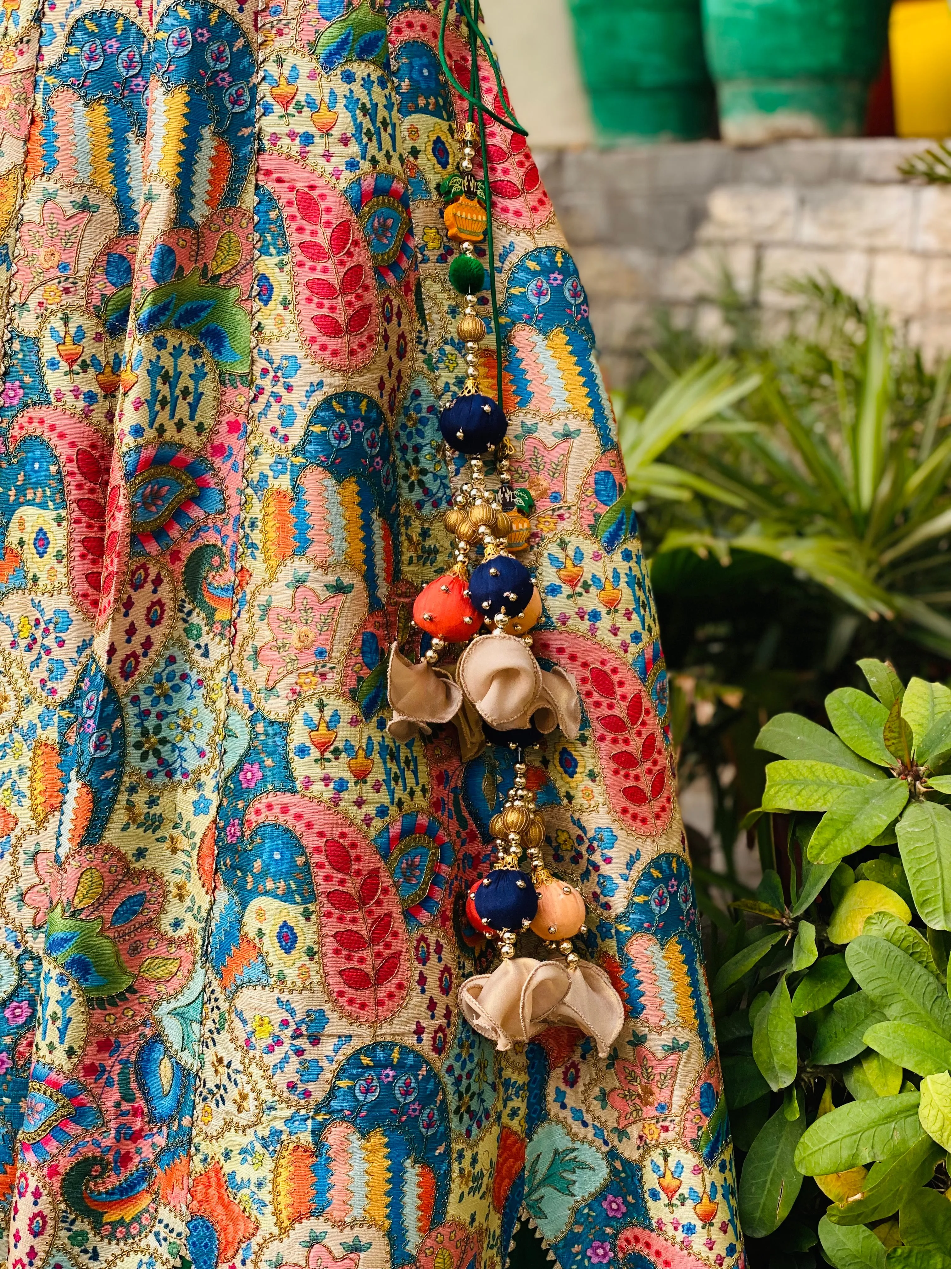 Multicolored Silk Lehenga