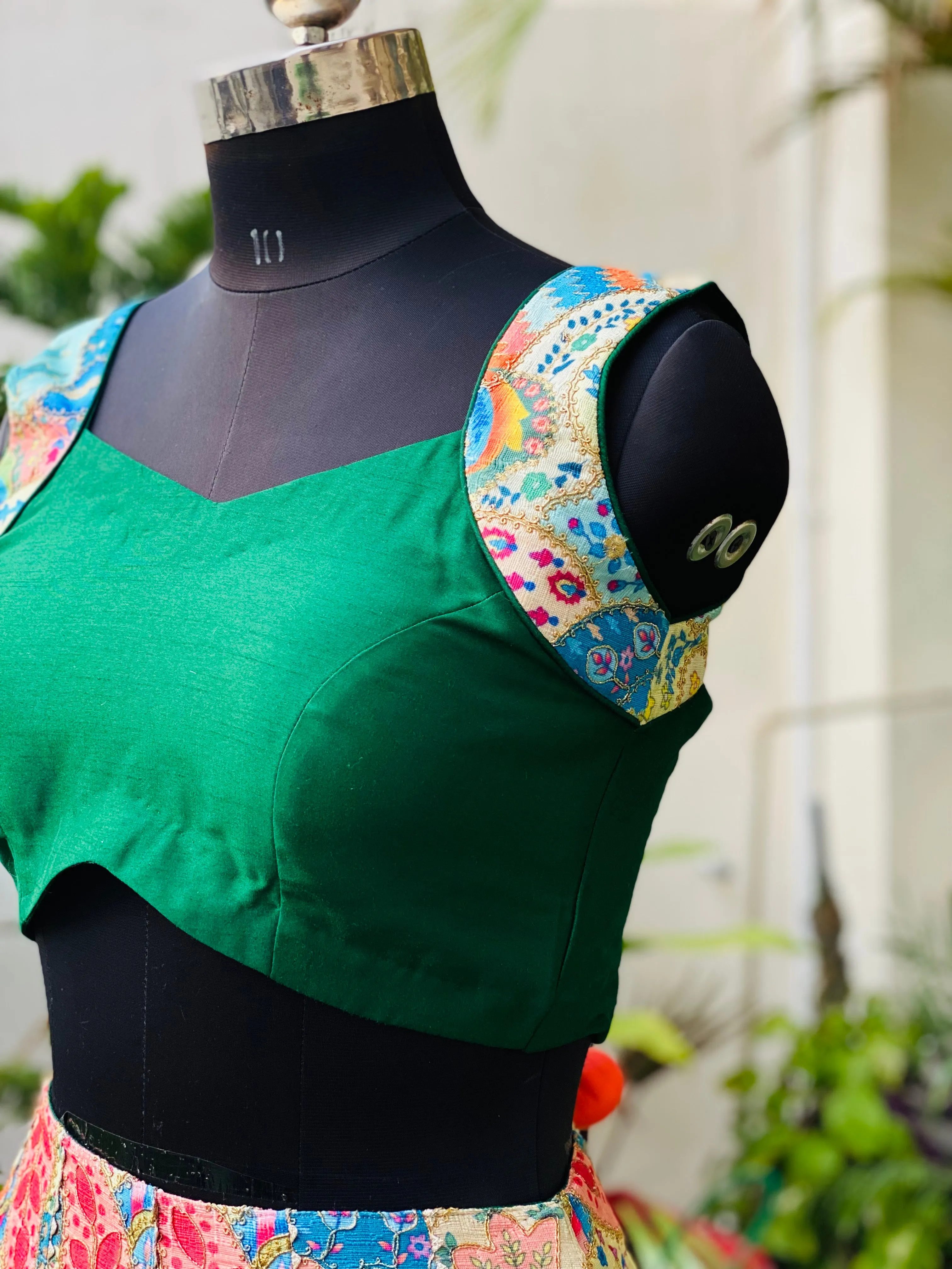 Multicolored Silk Lehenga