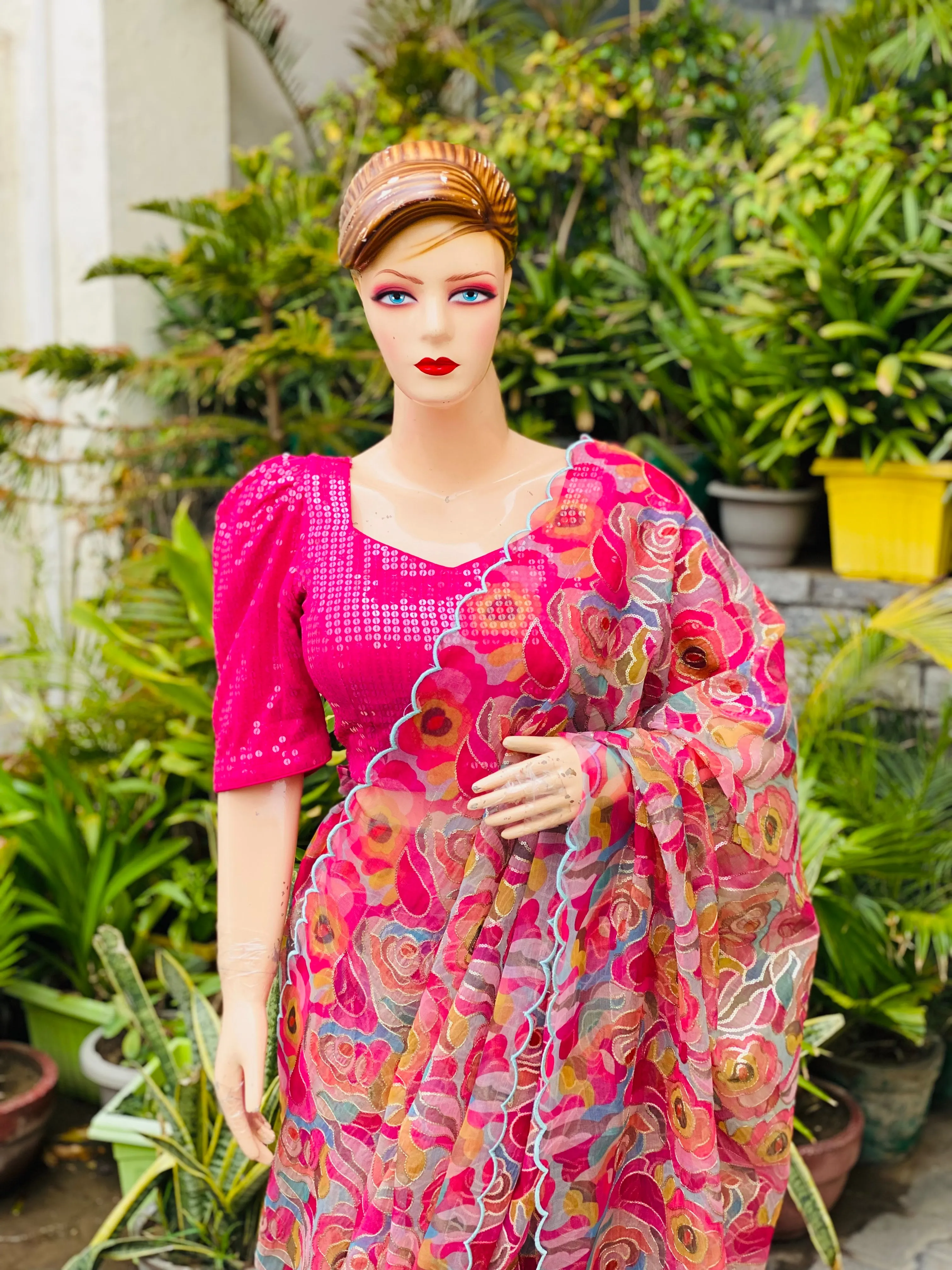 Multicoloured Sequin Saree