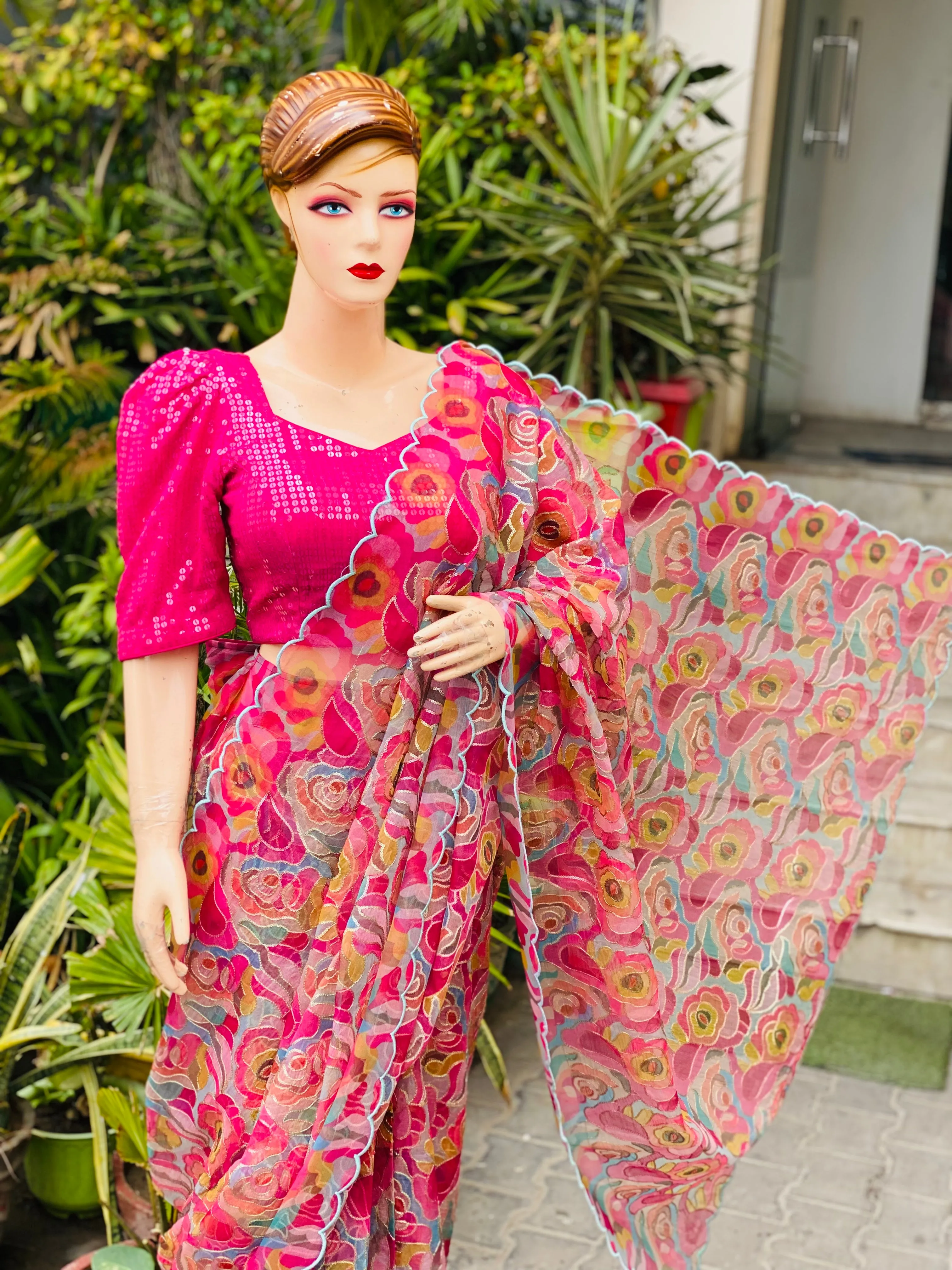 Multicoloured Sequin Saree