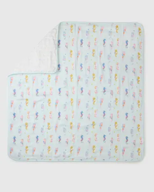Muslin Quilt - Painterly Seahorses