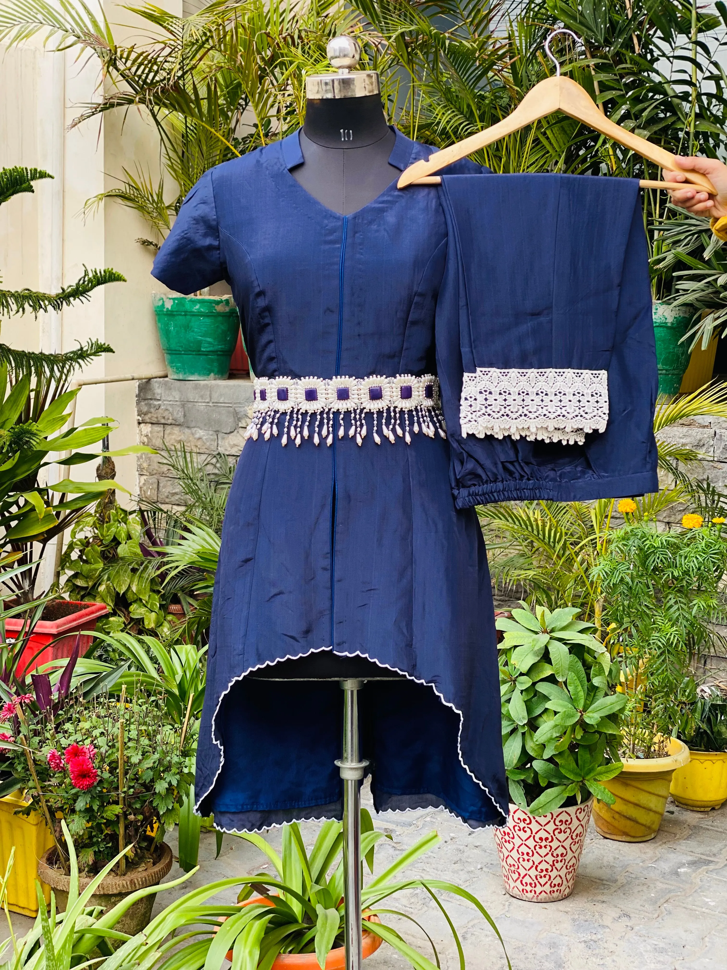 Navy Blue Hi-lo Co-ord Set