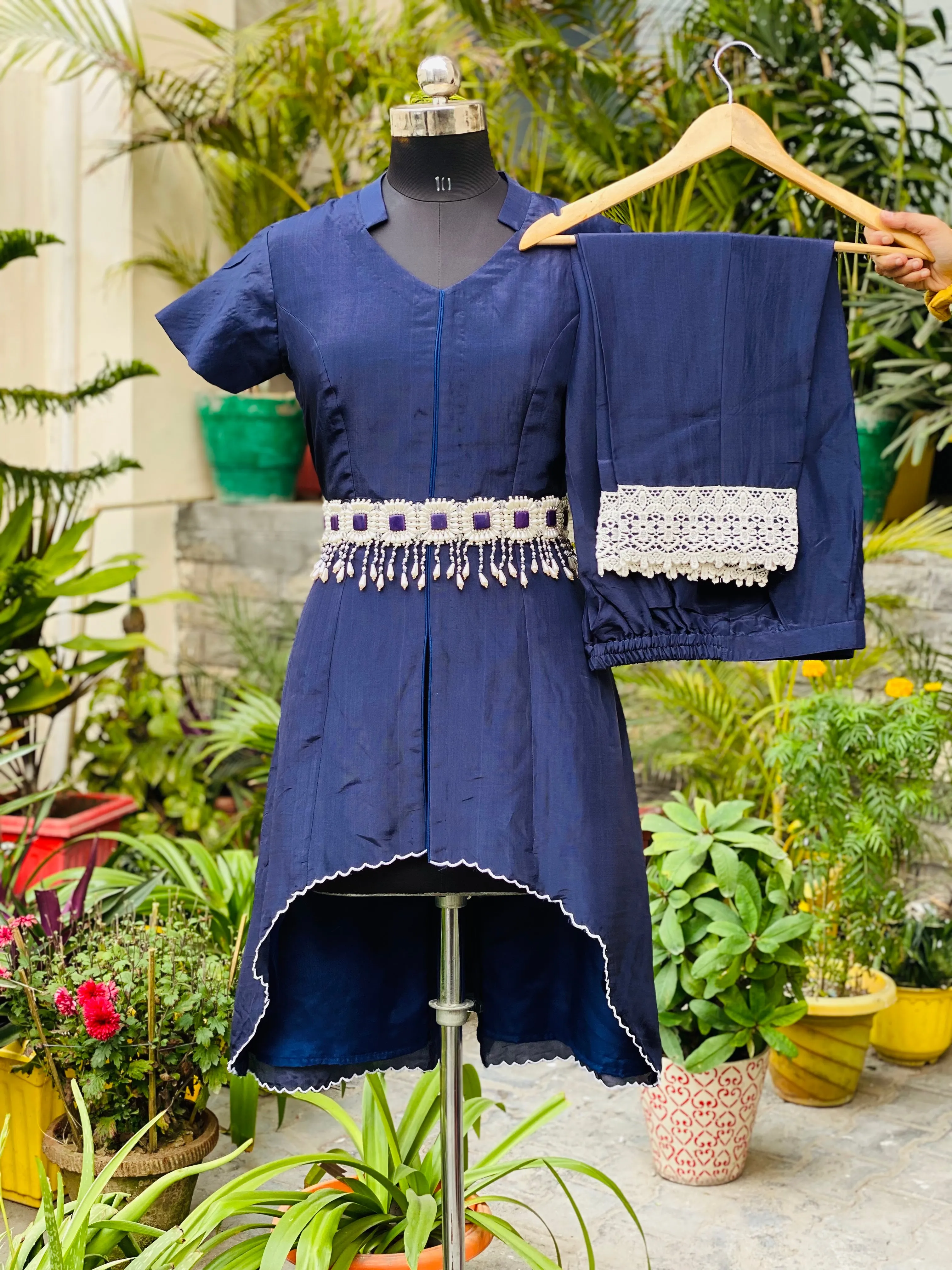Navy Blue Hi-lo Co-ord Set