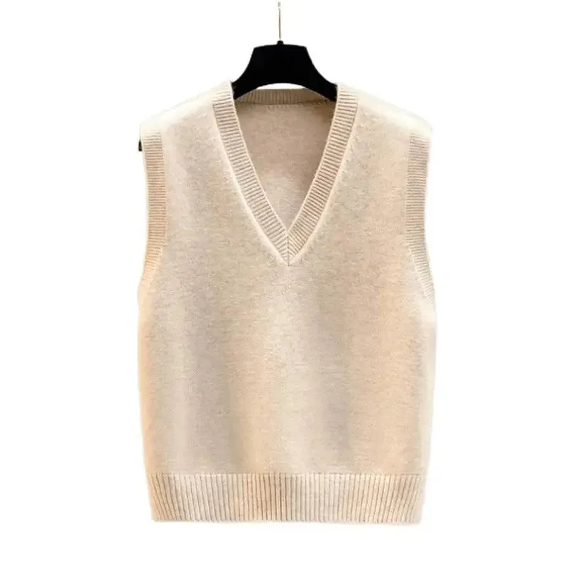 New Knitted Tank Top Coat Spring and Autumn Kam Shoulder
