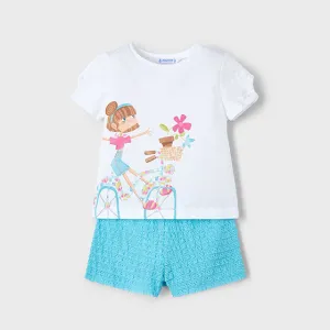 NEW SS25 Mayoral Girls Shorts Set 3211 Agate/86
