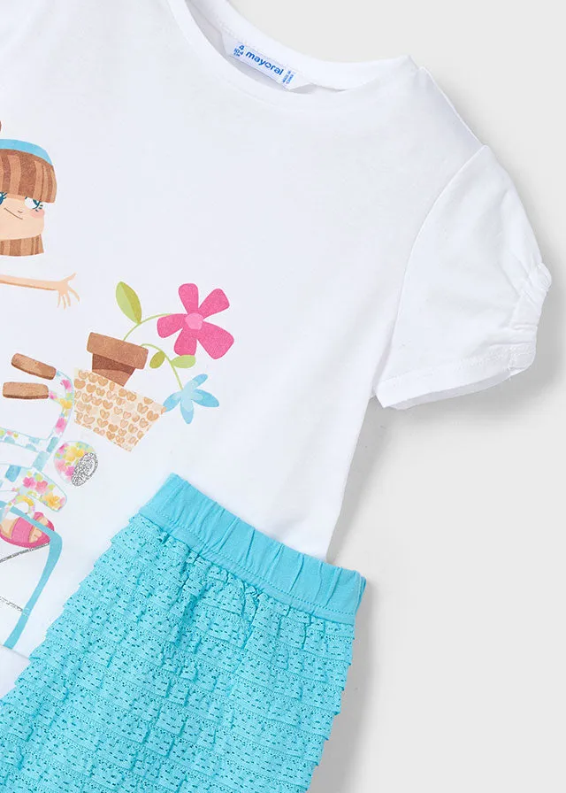 NEW SS25 Mayoral Girls Shorts Set 3211 Agate/86