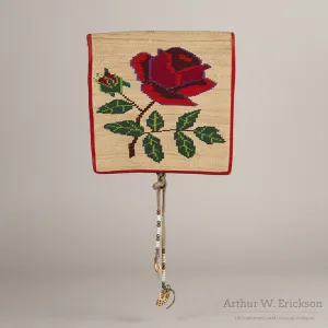 Nez Perce Cornhusk Belt Pouch with Rose Design