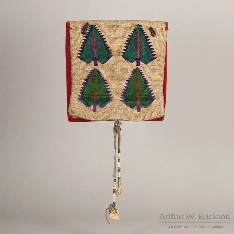 Nez Perce Cornhusk Belt Pouch with Rose Design