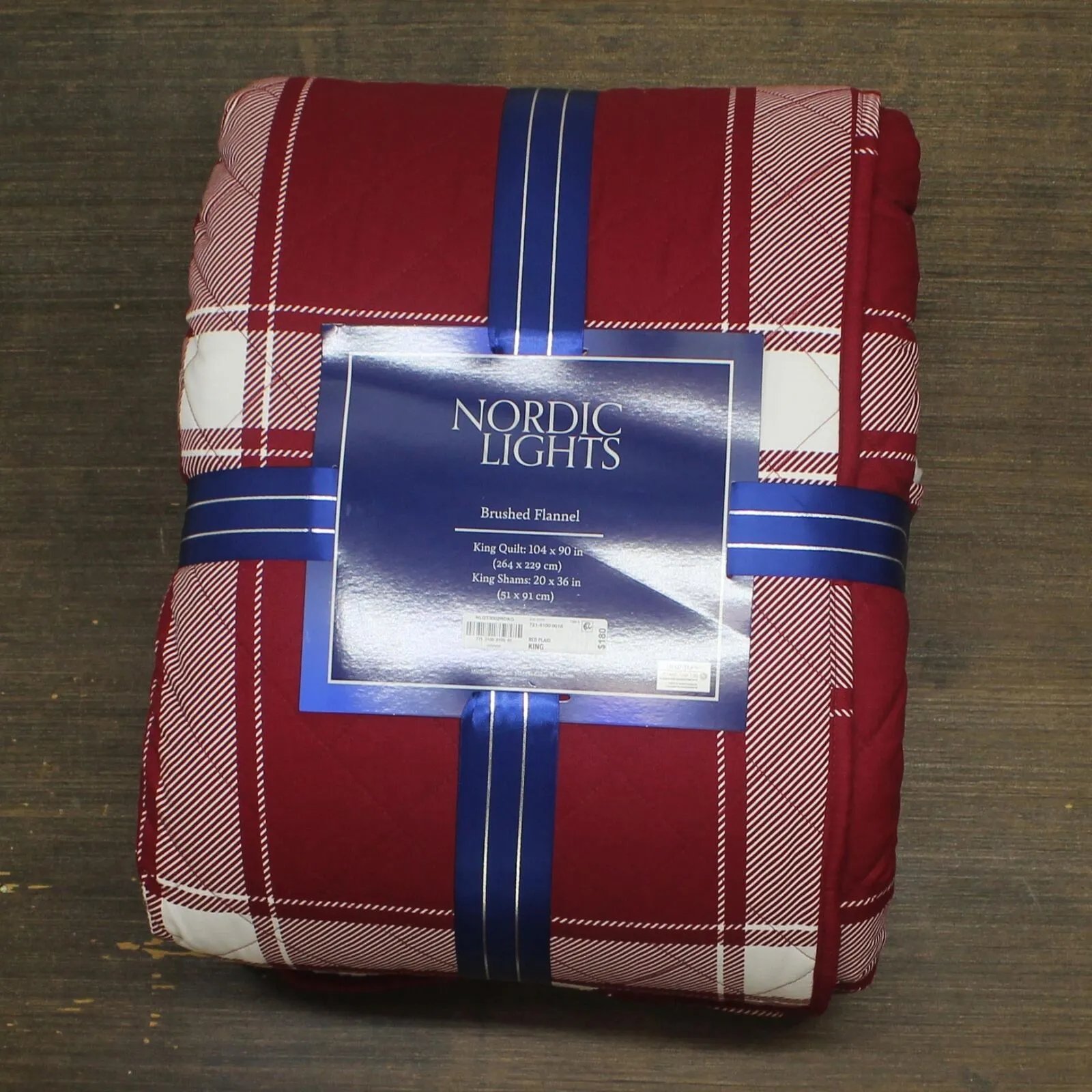 Nordic Lights Plaid Sherpa Reversible Quilt 3-Piece Set Red Plaid King