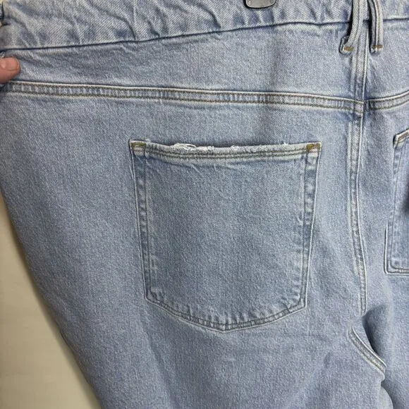 NWT Good American Zara Jeans Plus Size 30 Classic Slim  Distressed Light Denim