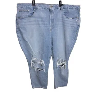 NWT Good American Zara Jeans Plus Size 30 Classic Slim  Distressed Light Denim
