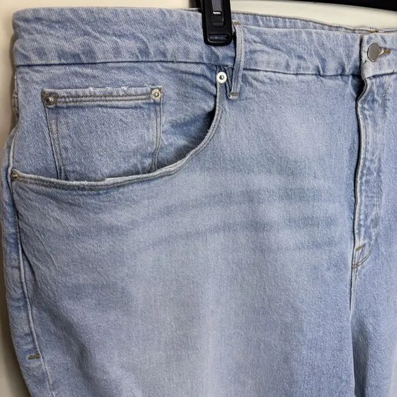NWT Good American Zara Jeans Plus Size 30 Classic Slim  Distressed Light Denim