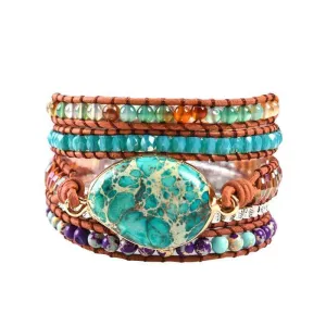 Ocean Jasper & Mixed Natural Stone Bohemian Bracelet