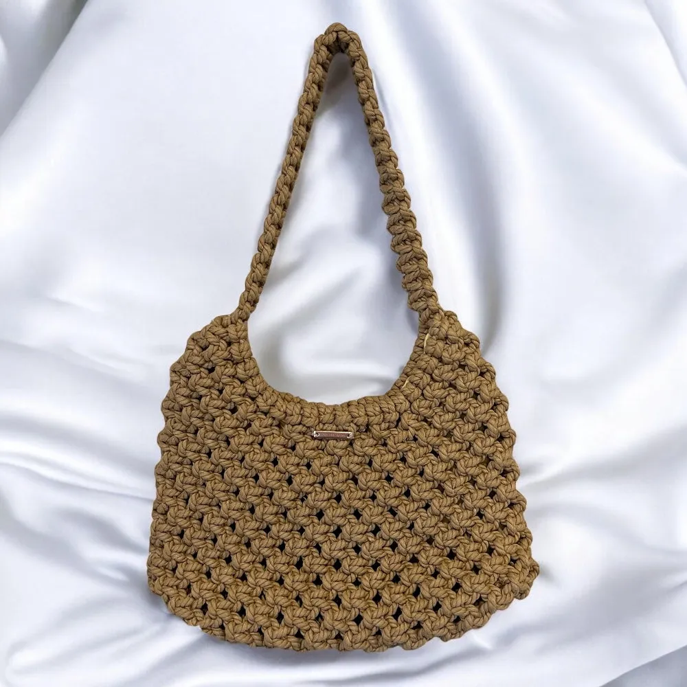 Olive Green Macrame Shoulder Bag