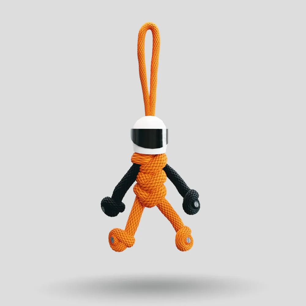 Orange Biker Buddy Paracord Keychain