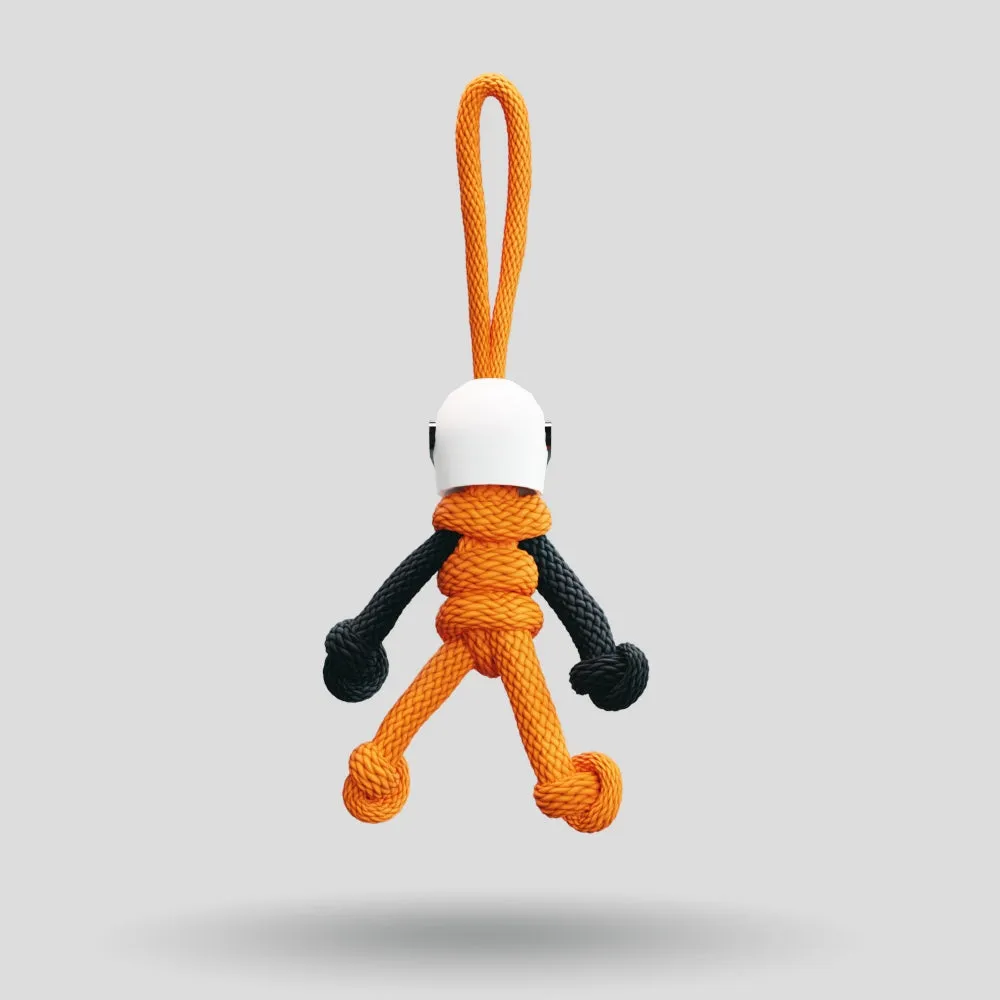 Orange Biker Buddy Paracord Keychain