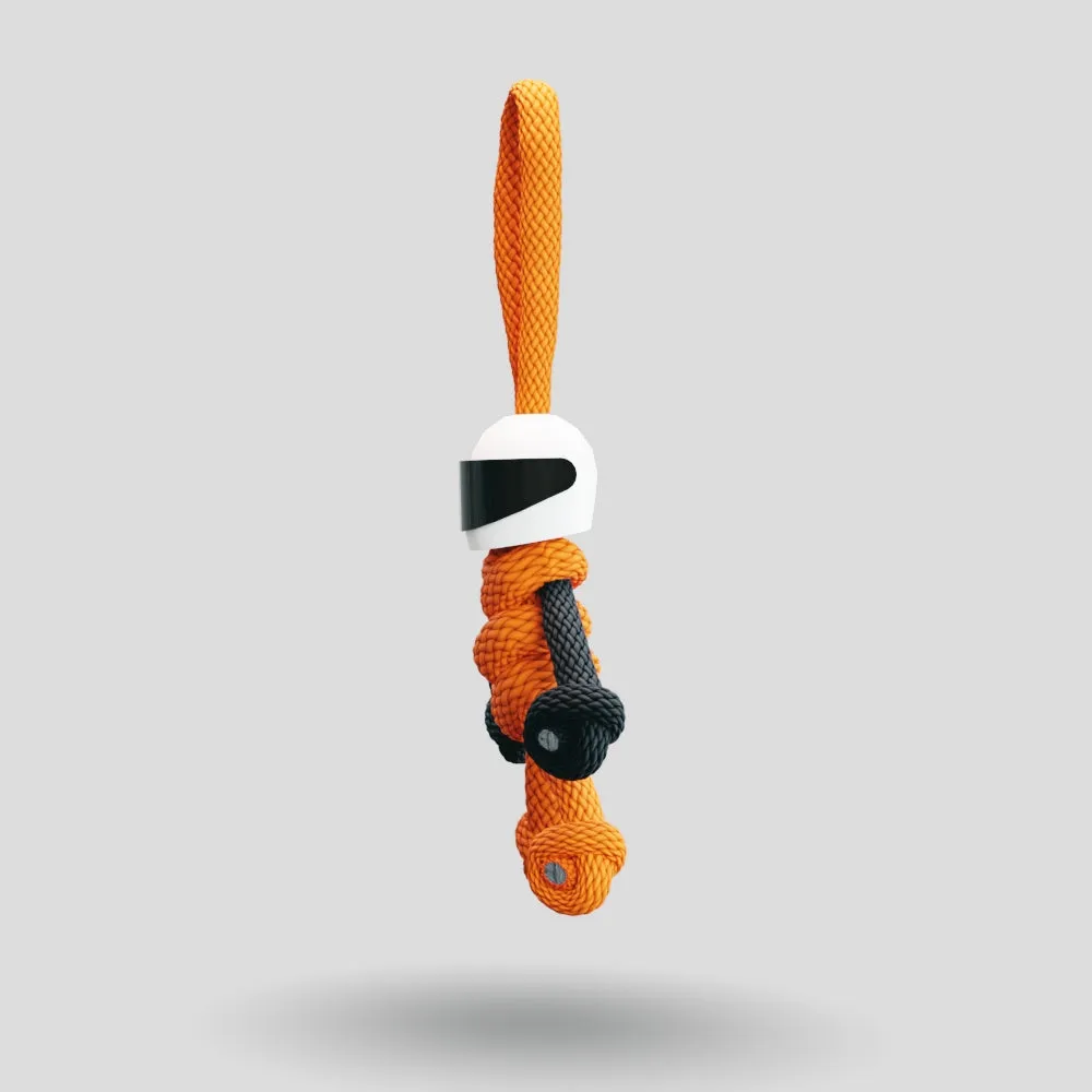 Orange Biker Buddy Paracord Keychain