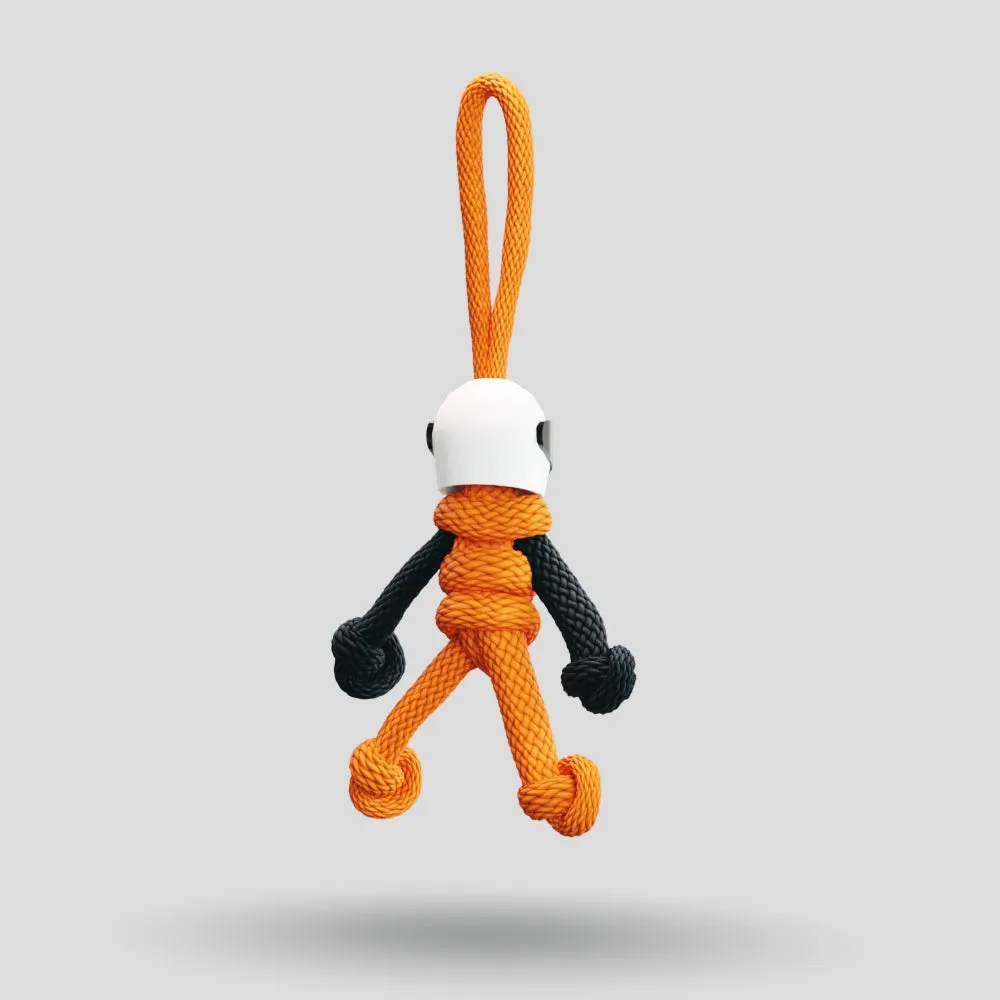 Orange Biker Buddy Paracord Keychain