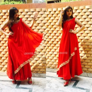 Orange Drape Gown