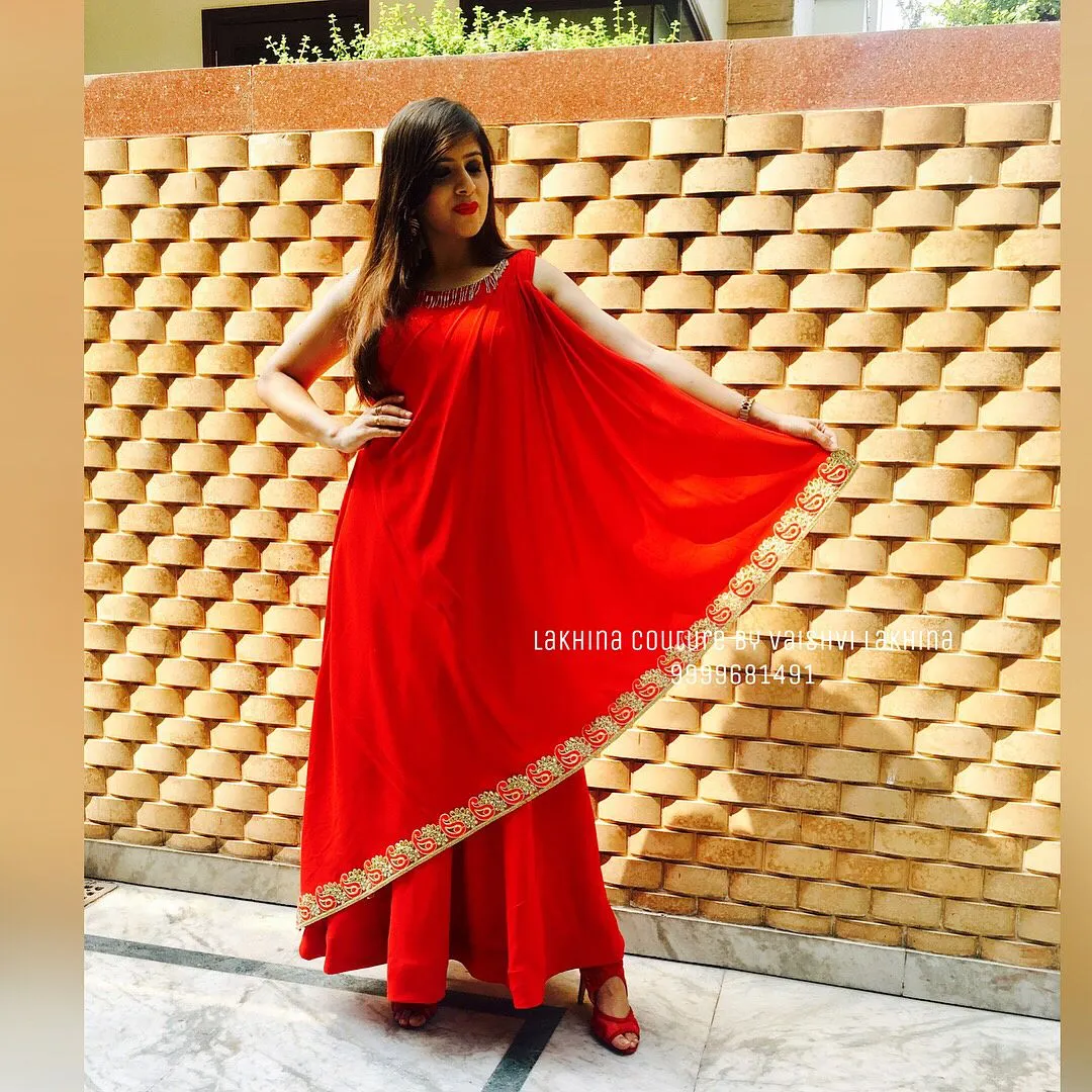 Orange Drape Gown