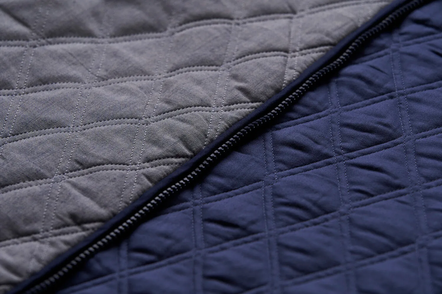 Organic Quilted Maxi Coat - Grey