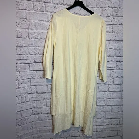 Outfree Cream tiered bohemian maxi  / midi dress Size Medium New