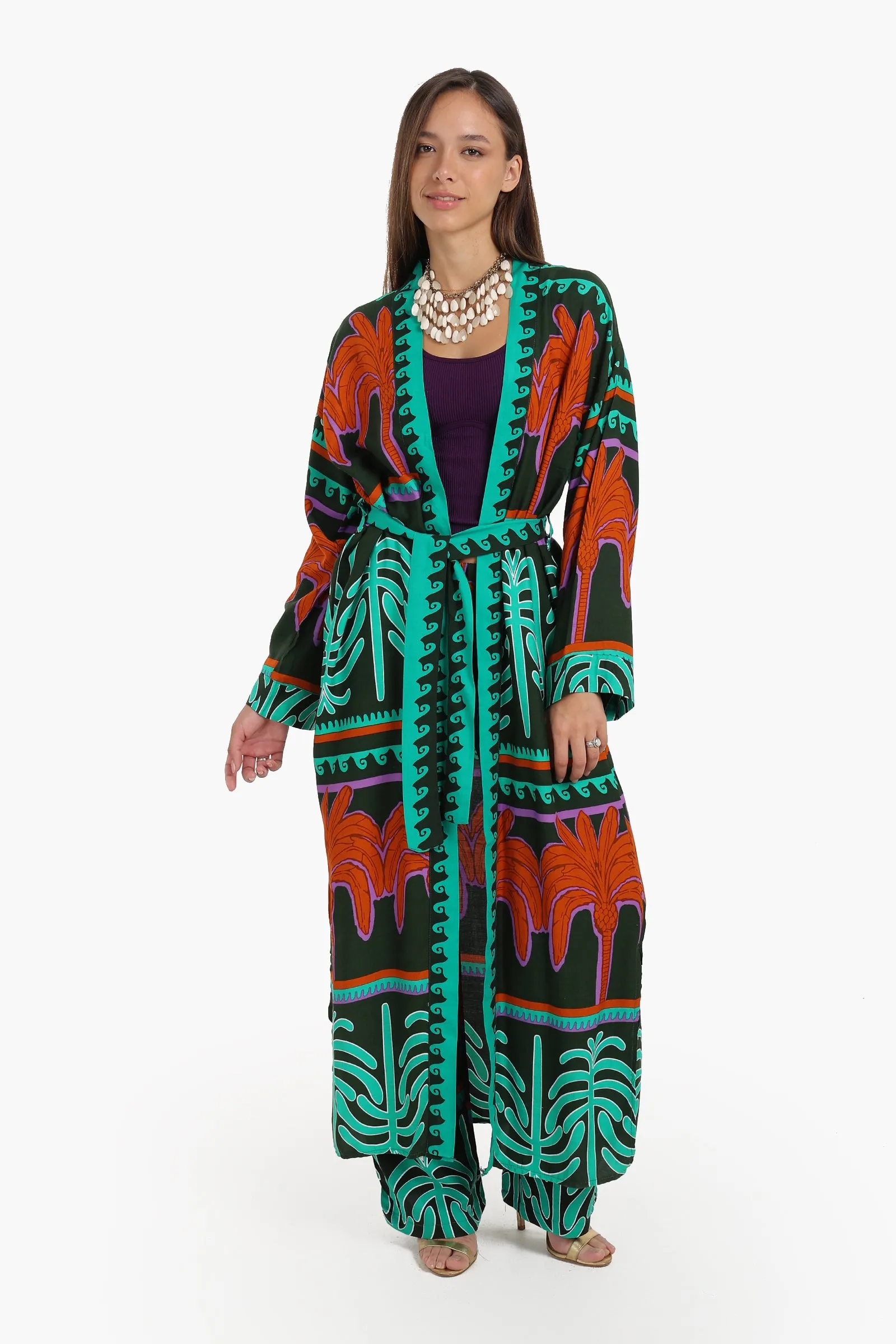 Palm Printed Cardigan